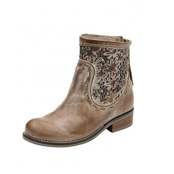 Corral Boots Women's Laser Cut Round Toe Ankle Western Boot