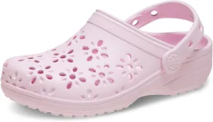 Crocs Unisex-Child Classic Clogs with Floral Cut Out Design, Kids and Toddler Shoes