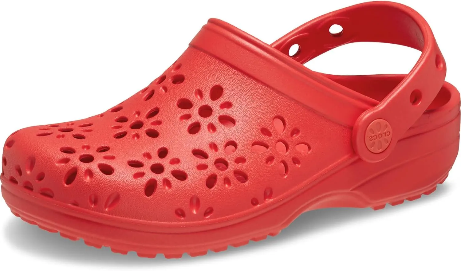 Crocs Unisex-Child Classic Clogs with Floral Cut Out Design (Little Big Kid)