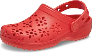 Crocs Unisex-Child Classic Clogs with Floral Cut Out Design (Little Big Kid)