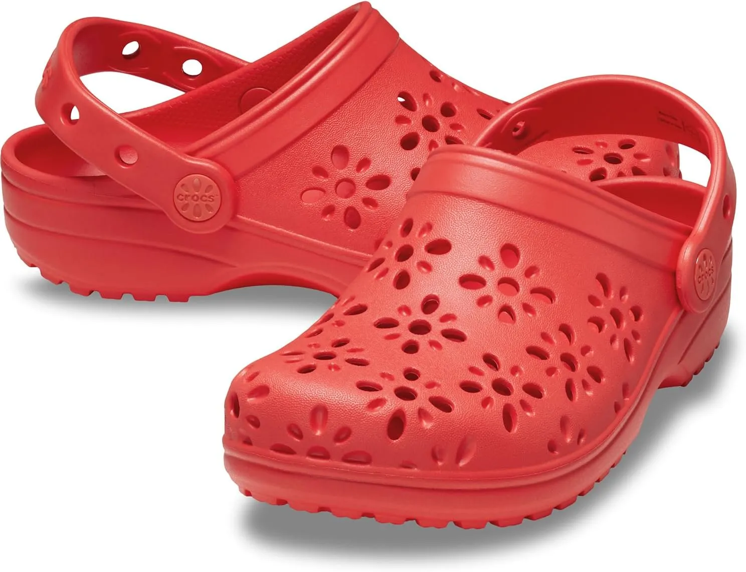 Crocs Unisex-Child Classic Clogs with Floral Cut Out Design (Little Big Kid)