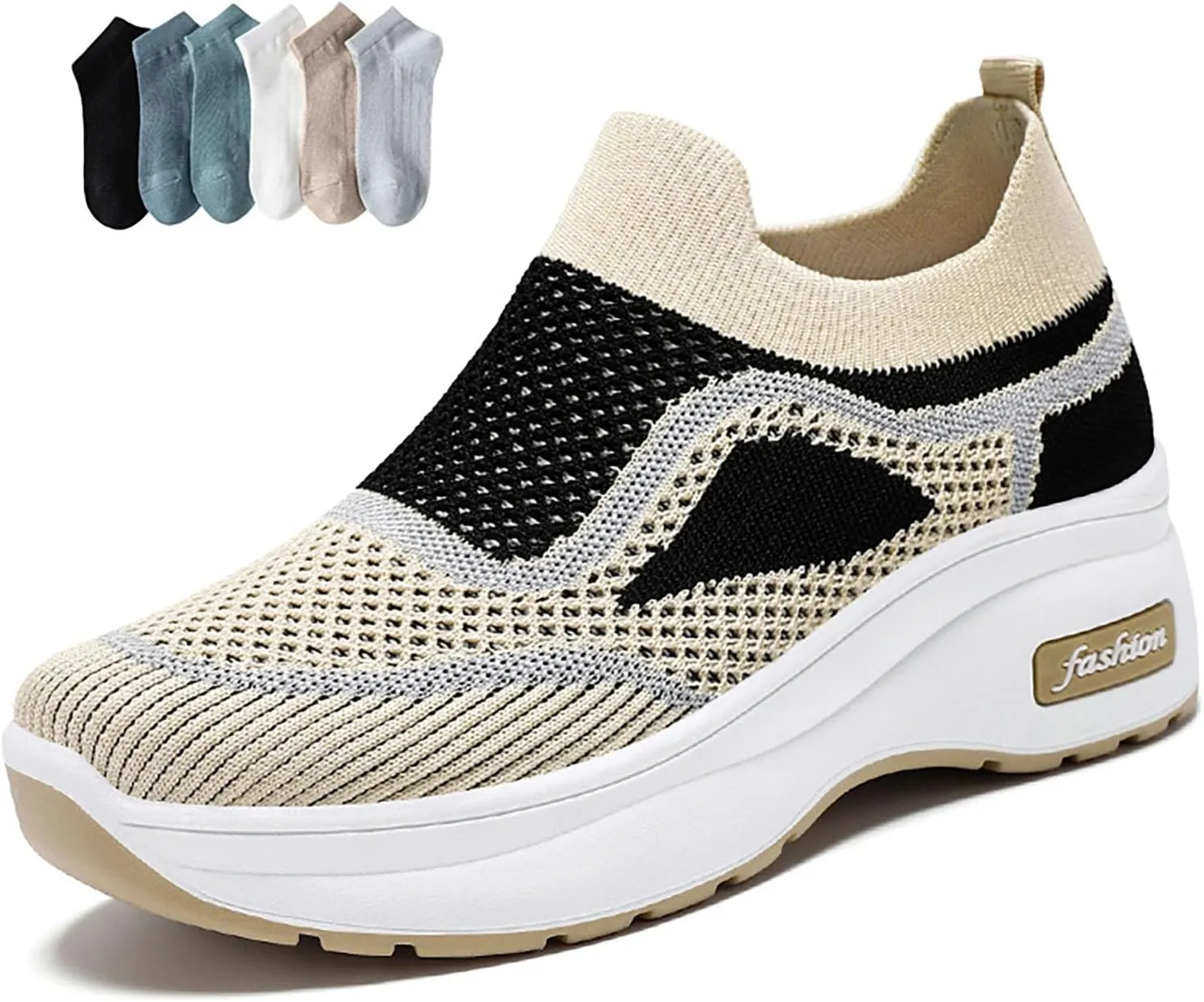 Cubicbee Women's Thick-Soled Non-Slip Mesh Orthopedic Loafers,Comfortable Walking Sneakers Lightweight Breathable Mesh Causal Shoes