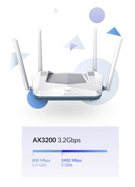 D-LINK EAGLE PRO AI AX3200 Smart R32 Desktop/Pole Router