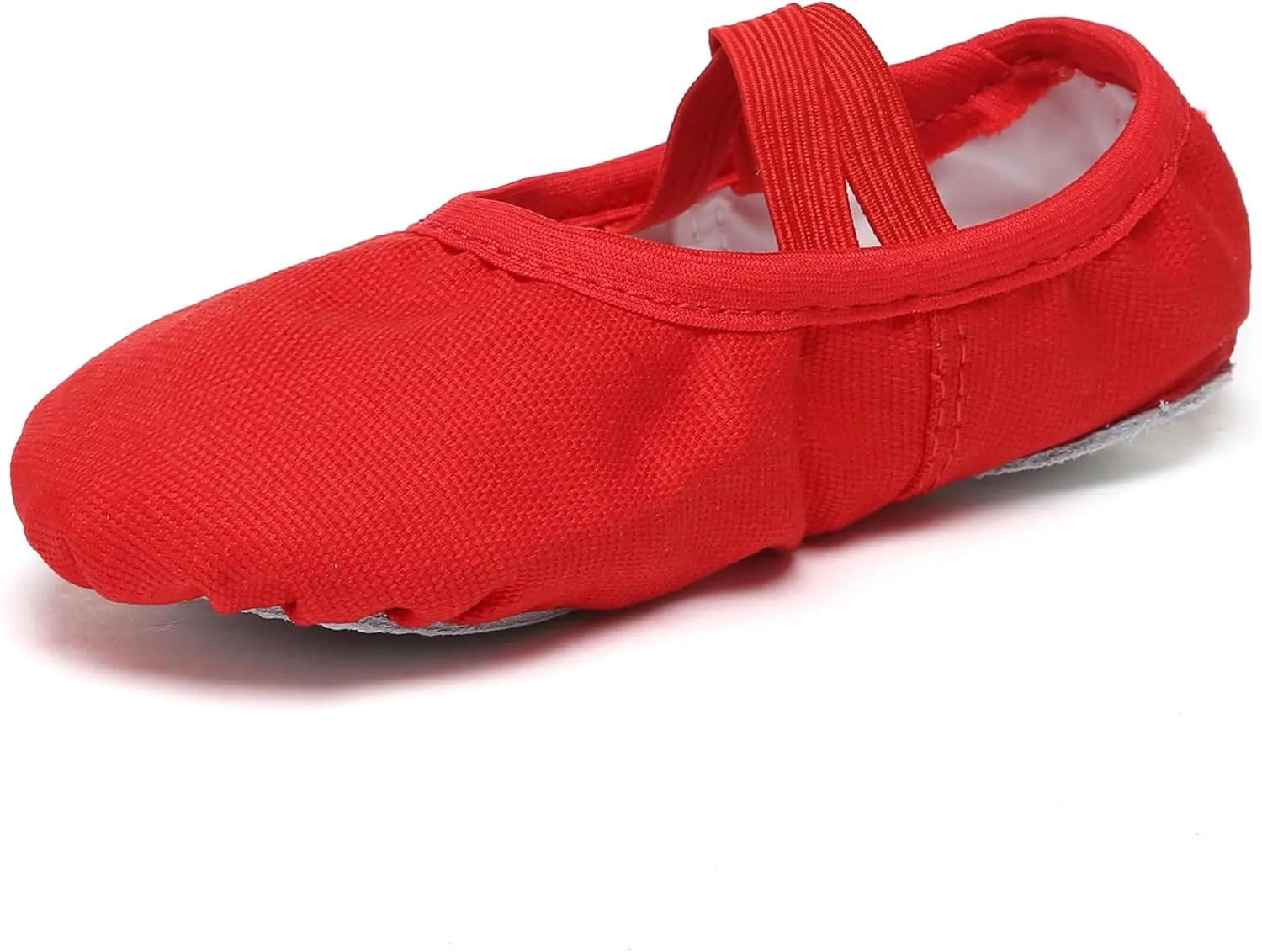 Danzcue Ballet Shoes for Girls-Soft Canvas/PU Leather Dance Slippers with Non-Slip Soles, Ideal Ballet Flats for Toddlers and Kids