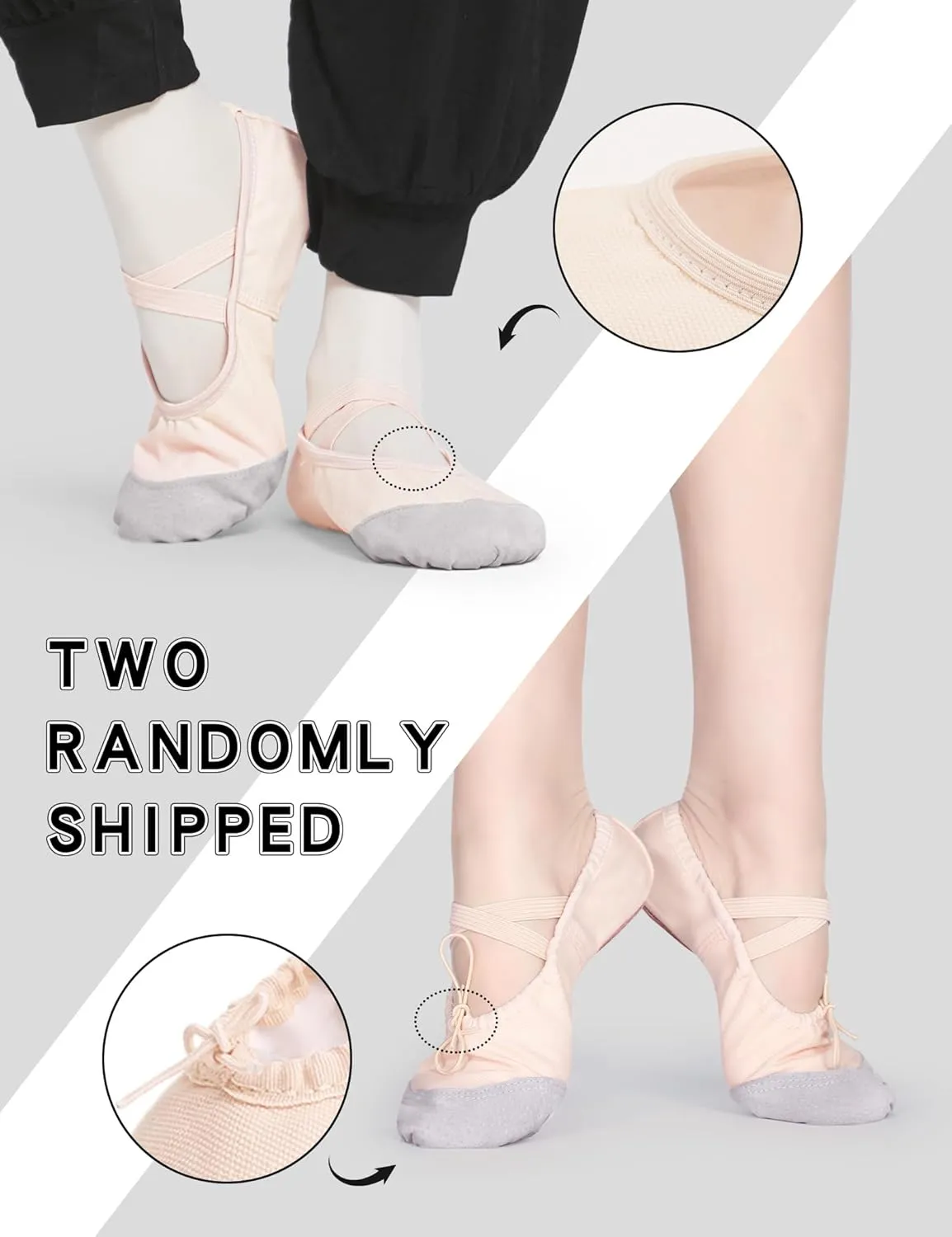 Daydance Ballet Slippers Soft Split Sole Dance Shoes (Toddler, Kids, Boys, Girls, Adult)