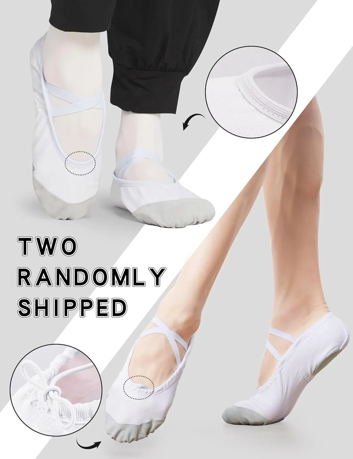 Daydance Ballet Slippers Soft Split Sole Dance Shoes (Toddler, Kids, Boys, Girls, Adult)
