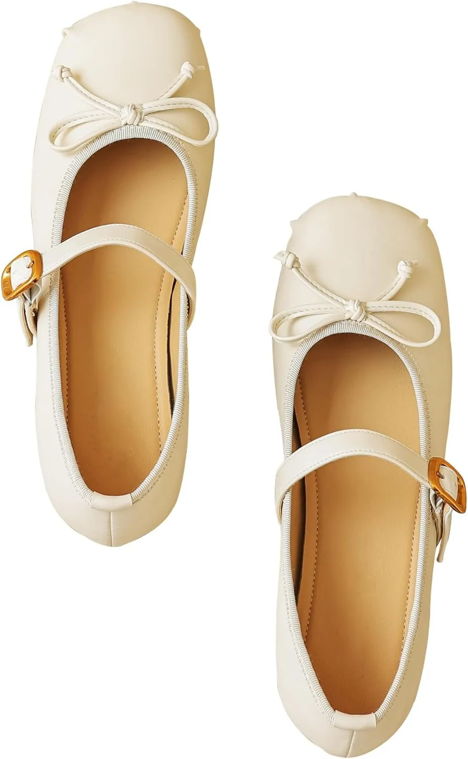 Dear Time Women's Ballets Bowknot Flats Mary Janes Dance Flat Shoes Round Toe Strap Ballets