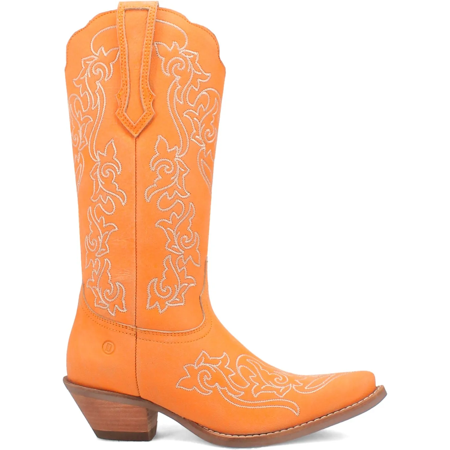 Dingo Women's Flirty N' Fun Orange Leather Narrow Toe Boot DI171