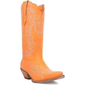 Dingo Women's Flirty N' Fun Orange Leather Narrow Toe Boot DI171