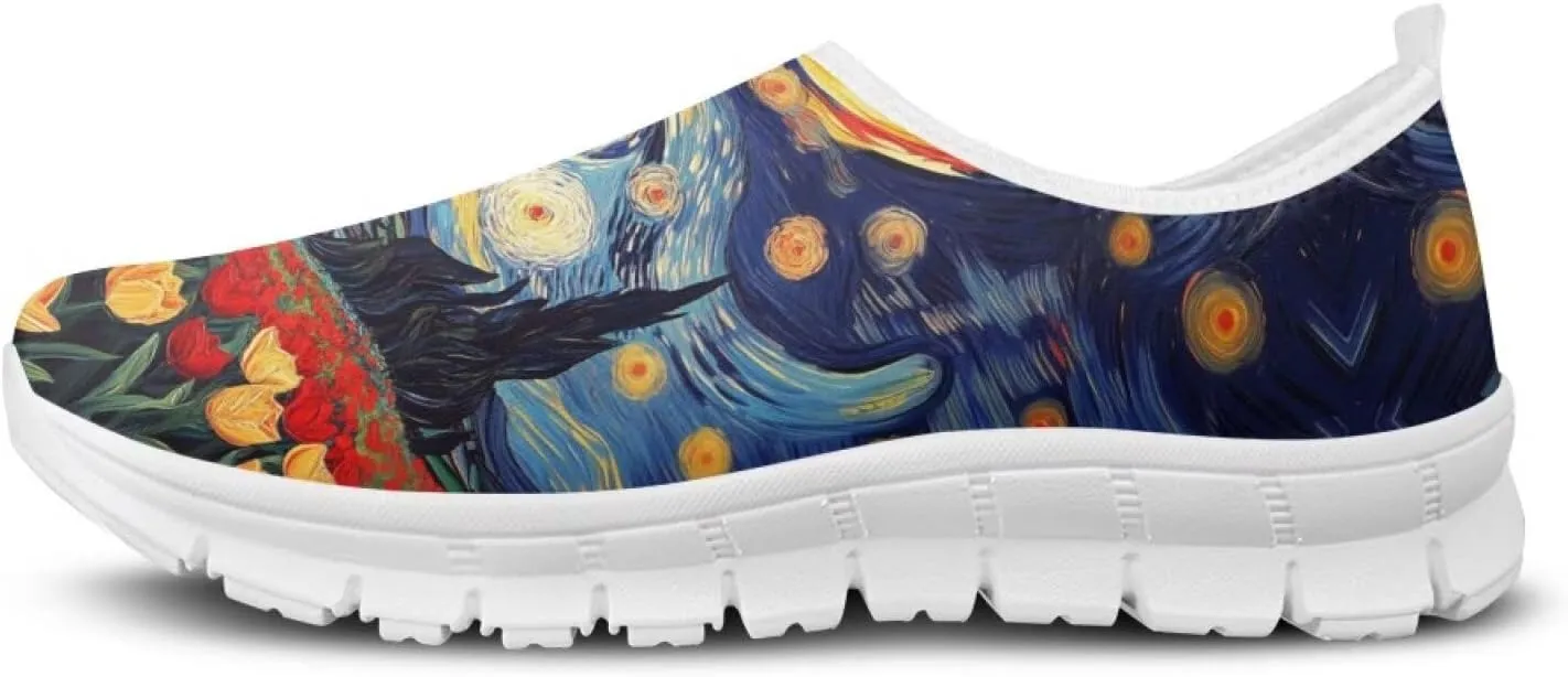 Doojoayie Art Printed Women Slip On Shoes for Ladies Tennis Shoes Daily Casual Footwear