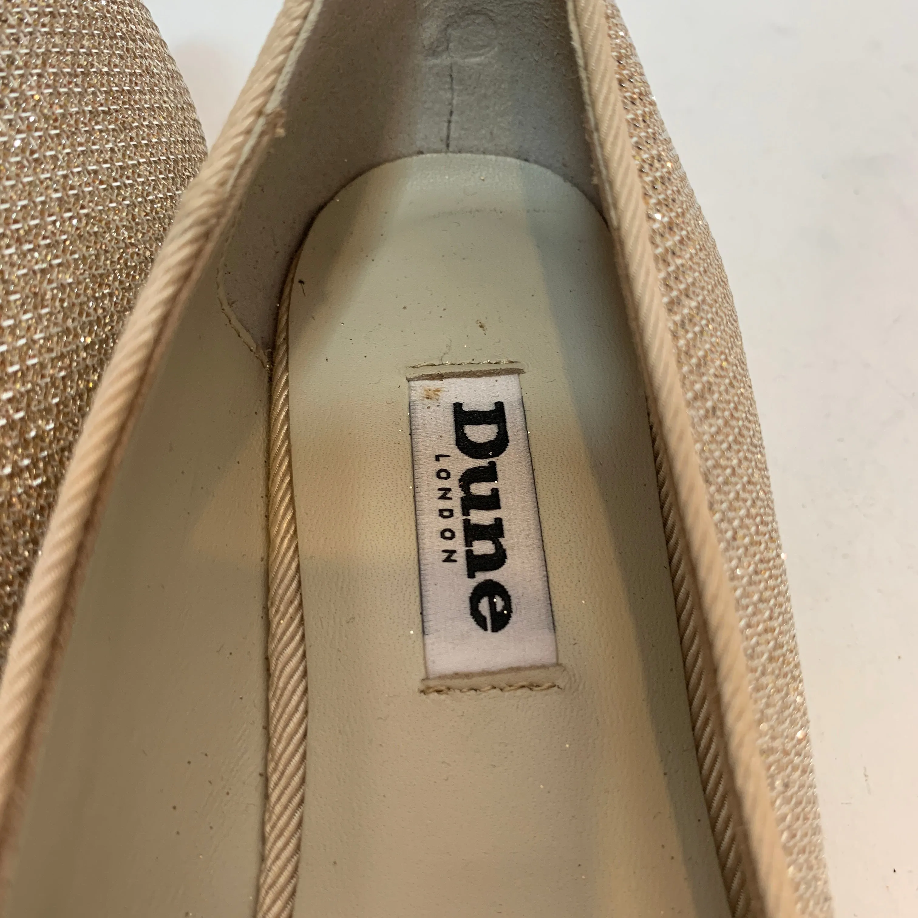DUNE Gold Glitter Loafers | Gently Used |