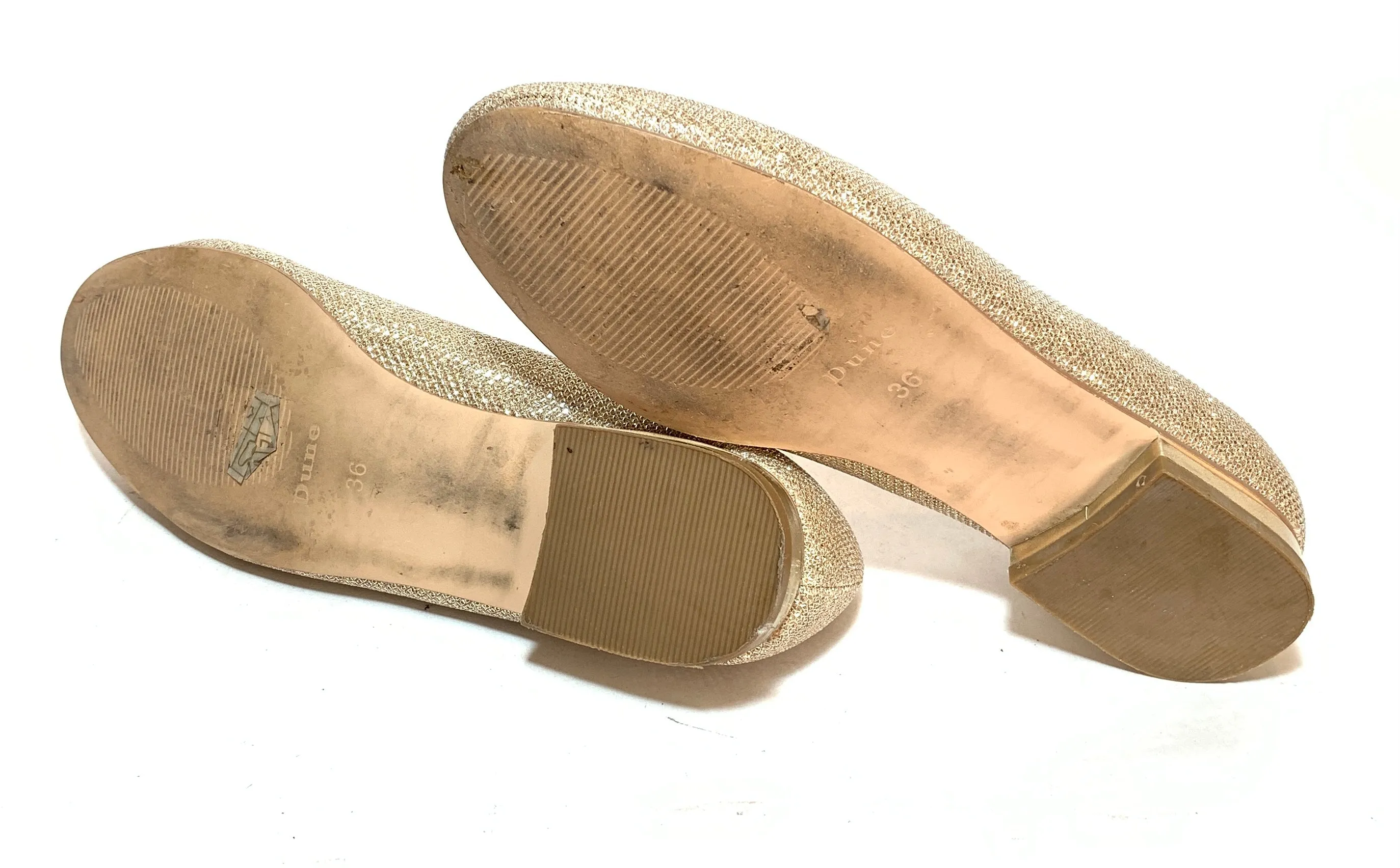DUNE Gold Glitter Loafers | Gently Used |