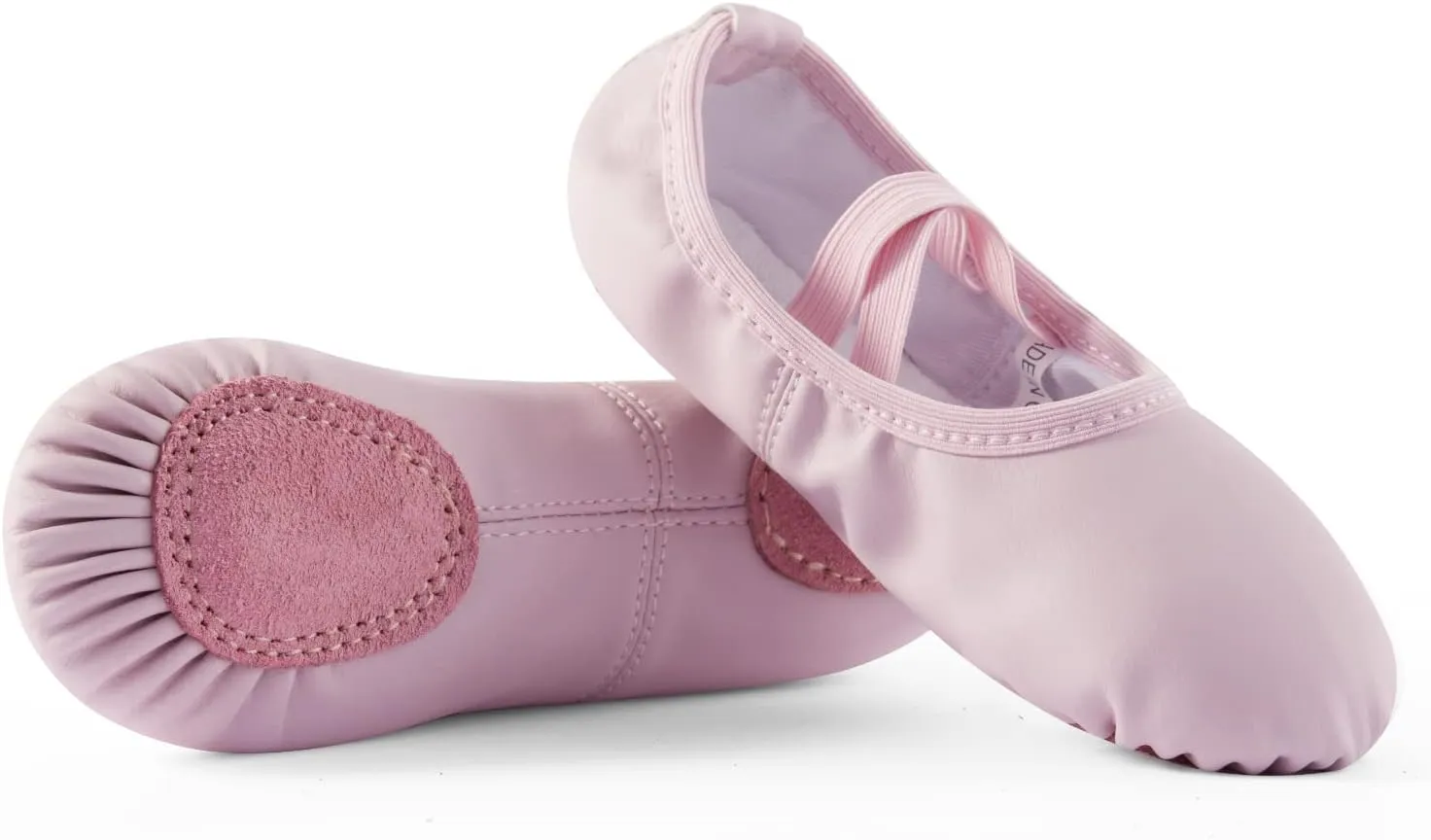 DyingSwan Toddler Ballet Shoes for Girls, Soft Leather Ballet Slippers, No-Tie Ballet Shoes Dance Shoes for Girls (Toddler/Little/Big Kid/Women)