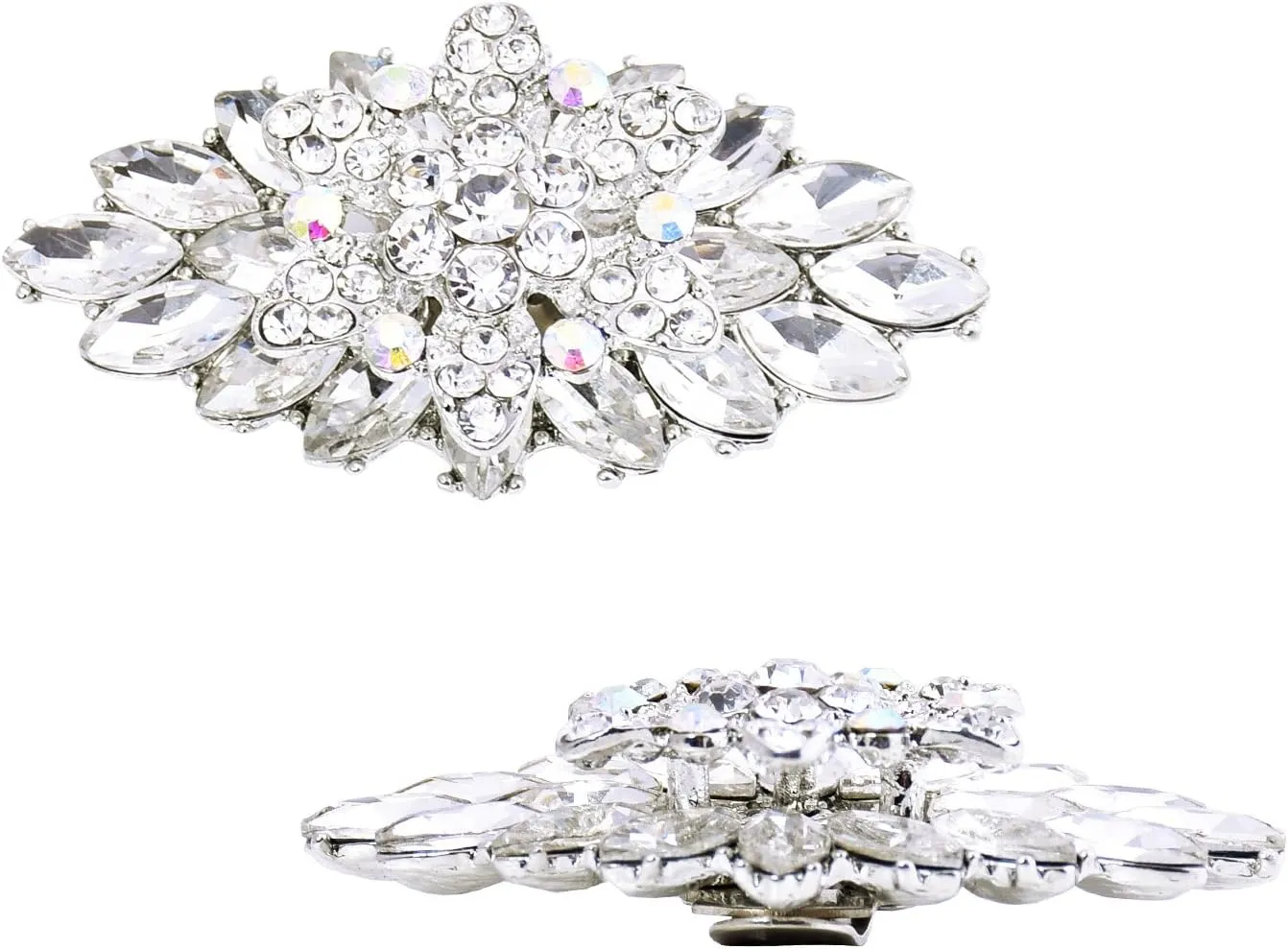 ELEGANTPARK Decorative Shoe Clips for Pumps Rhinestones Shoes Jewelry Clips Clutch Dress Hat Shoe Clip 2 Pcs