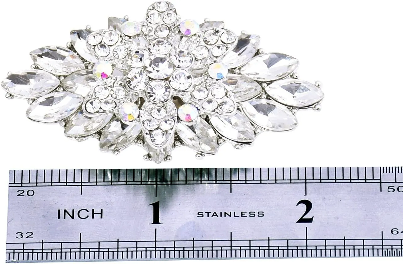 ELEGANTPARK Decorative Shoe Clips for Pumps Rhinestones Shoes Jewelry Clips Clutch Dress Hat Shoe Clip 2 Pcs