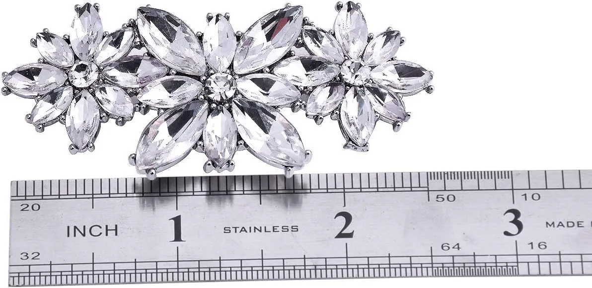 ELEGANTPARK Decorative Shoe Clips for Pumps Rhinestones Shoes Jewelry Clips Clutch Dress Hat Shoe Clip 2 Pcs