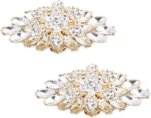 ELEGANTPARK Decorative Shoe Clips for Pumps Rhinestones Shoes Jewelry Clips Clutch Dress Hat Shoe Clip 2 Pcs