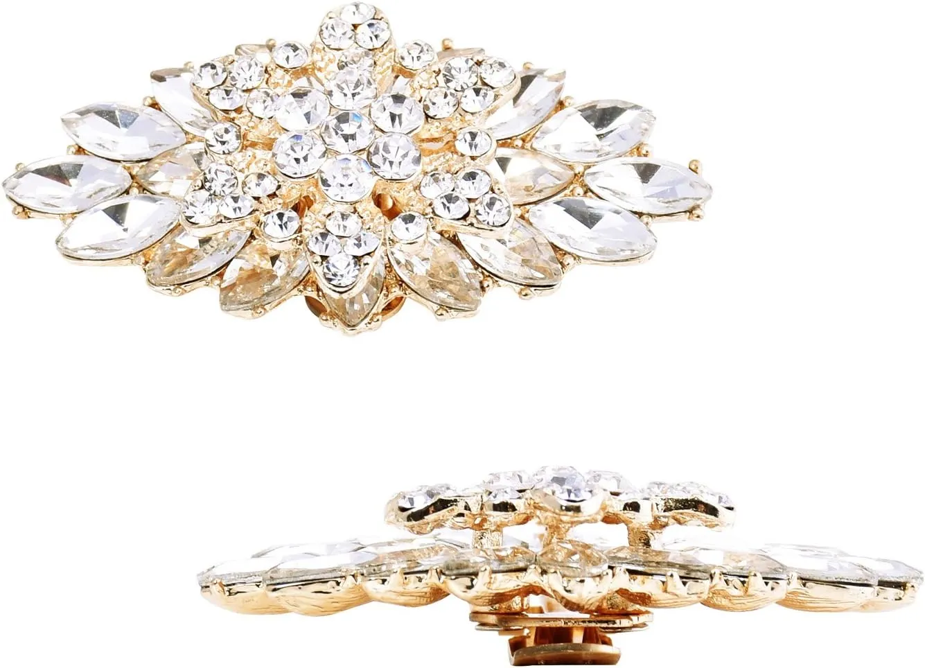 ELEGANTPARK Decorative Shoe Clips for Pumps Rhinestones Shoes Jewelry Clips Clutch Dress Hat Shoe Clip 2 Pcs