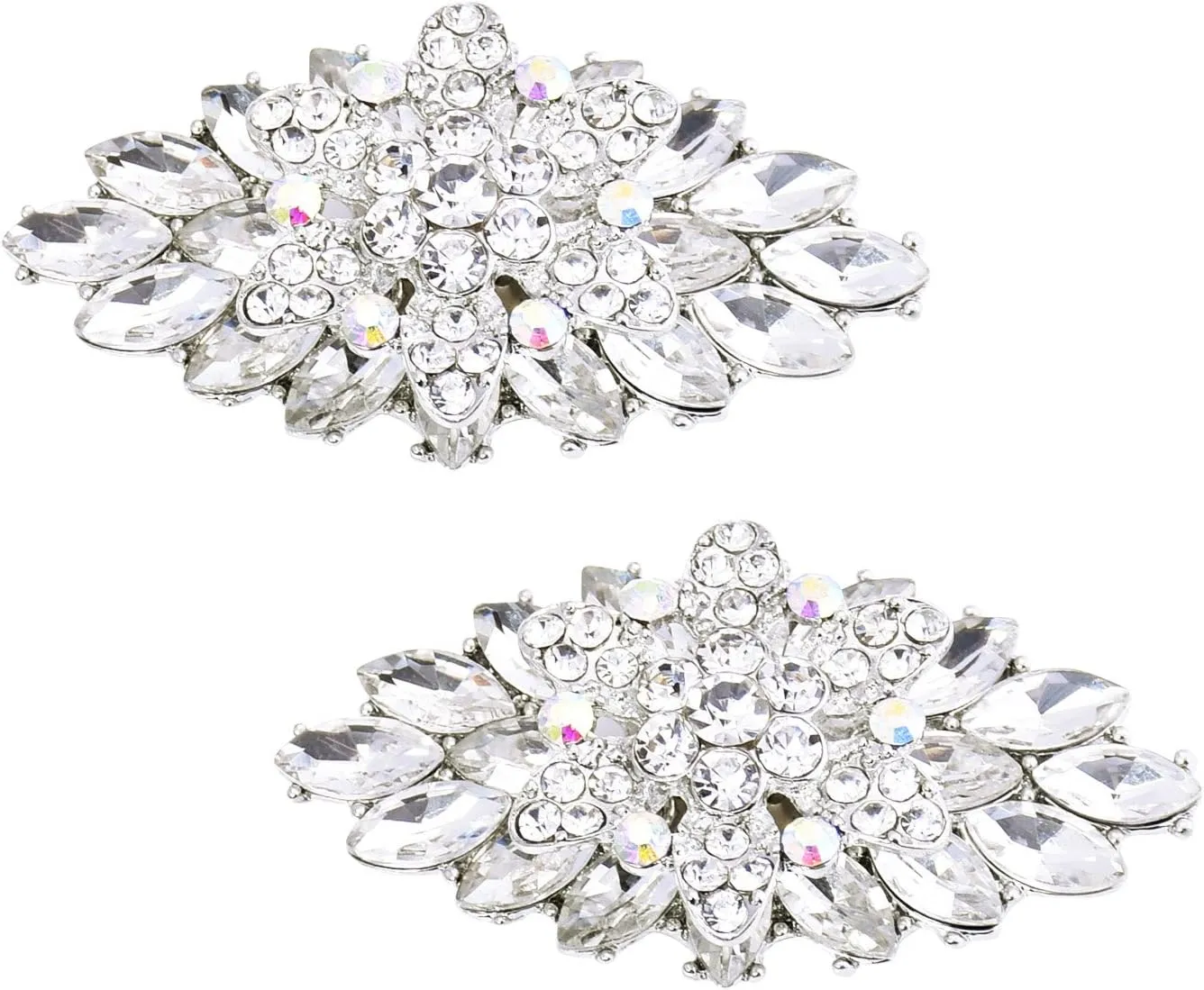 ELEGANTPARK Decorative Shoe Clips for Pumps Rhinestones Shoes Jewelry Clips Clutch Dress Hat Shoe Clip 2 Pcs