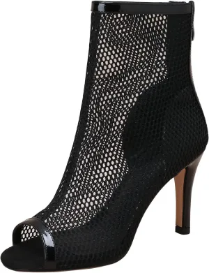 FENIKUSU Women's Ballroom Dance Shoes Peep Toe High Heel Mesh Boots Stiletto Sandals Bootie Model F10