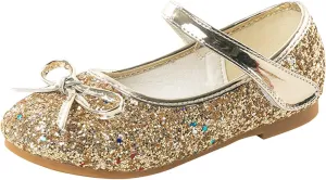 Flower Girl Dress Shoes Rhinestones Bow Mary Jane Ballet Flats for Girls Wedding Party Toddler Kids Dress Shoes Girls