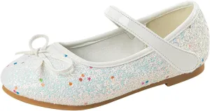 Flower Girl Dress Shoes Rhinestones Bow Mary Jane Ballet Flats for Girls Wedding Party Toddler Kids Dress Shoes Girls