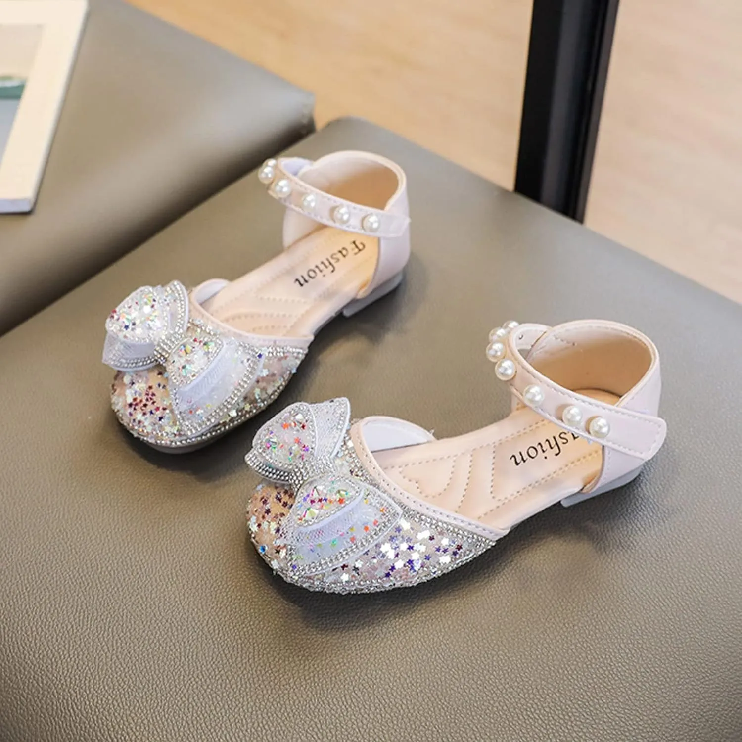 Flower Girl hinestone Dress Shoes Ballet Flat Princess School Pary Wedding Mary Jane Shoes for Toddler Kids