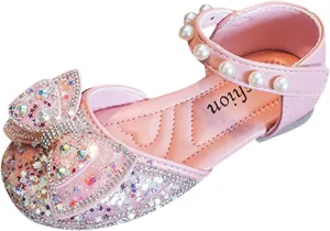 Flower Girl hinestone Dress Shoes Ballet Flat Princess School Pary Wedding Mary Jane Shoes for Toddler Kids