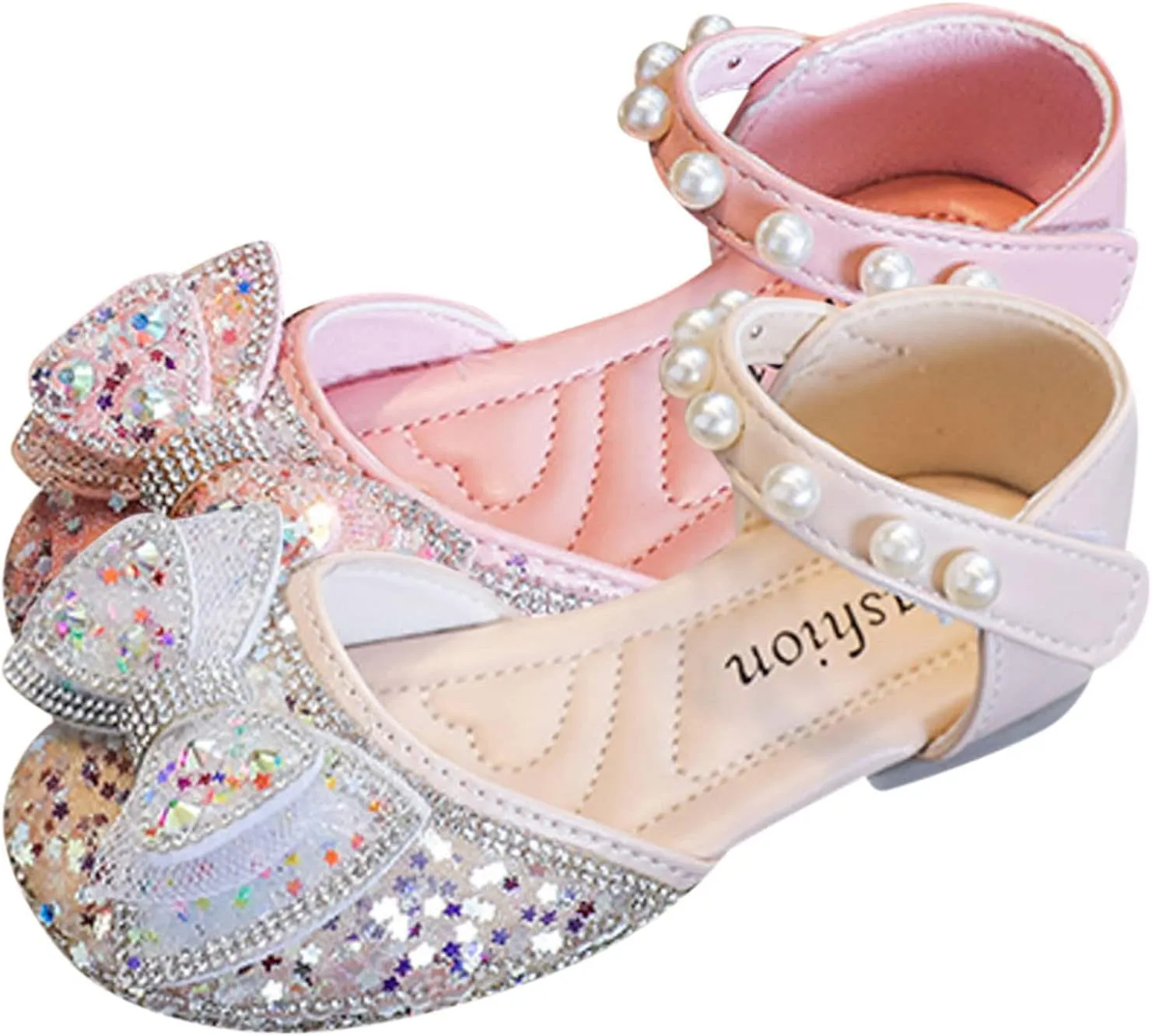 Flower Girl hinestone Dress Shoes Ballet Flat Princess School Pary Wedding Mary Jane Shoes for Toddler Kids