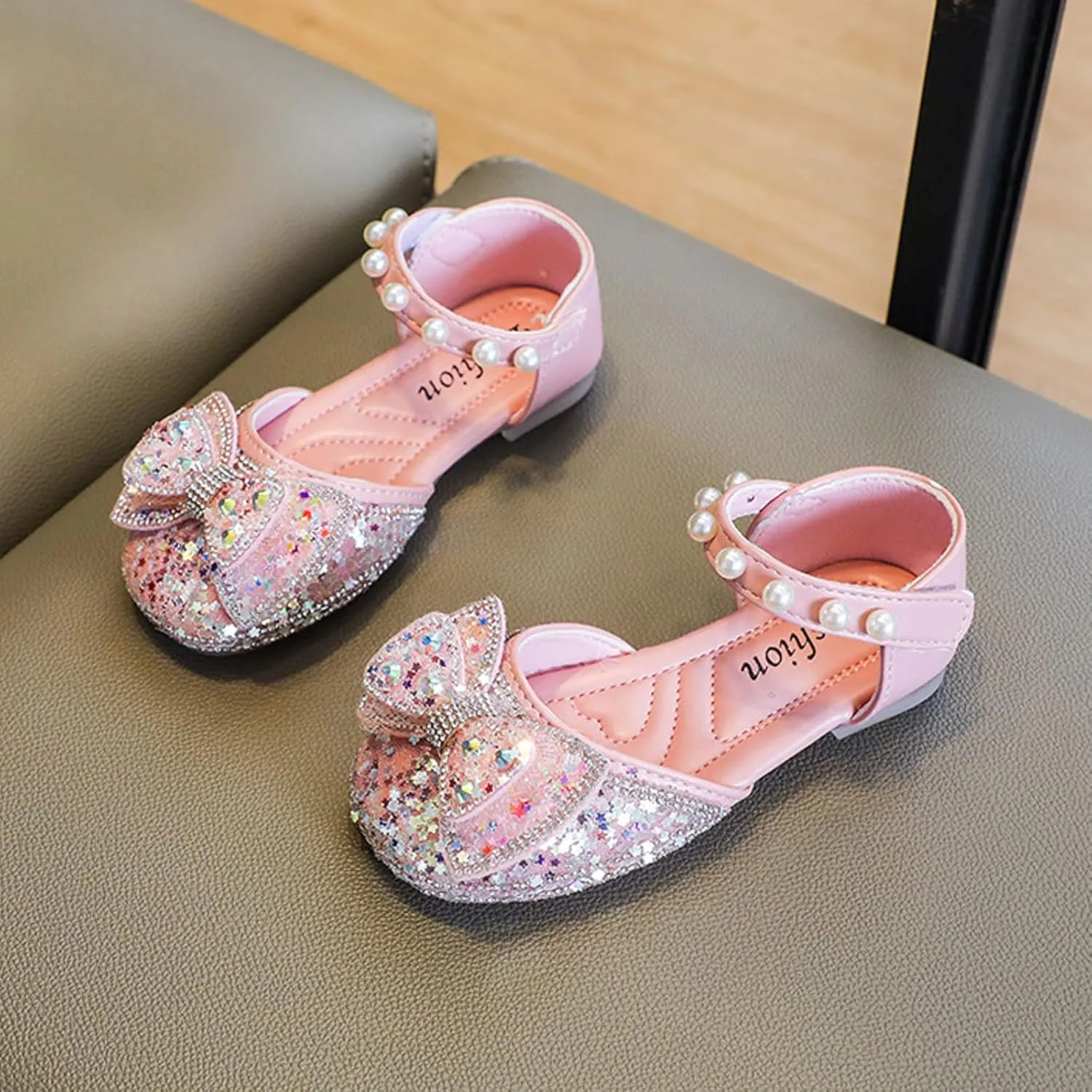 Flower Girl hinestone Dress Shoes Ballet Flat School Pary Wedding Mary Jane Shoes for Infant Sandal Girl