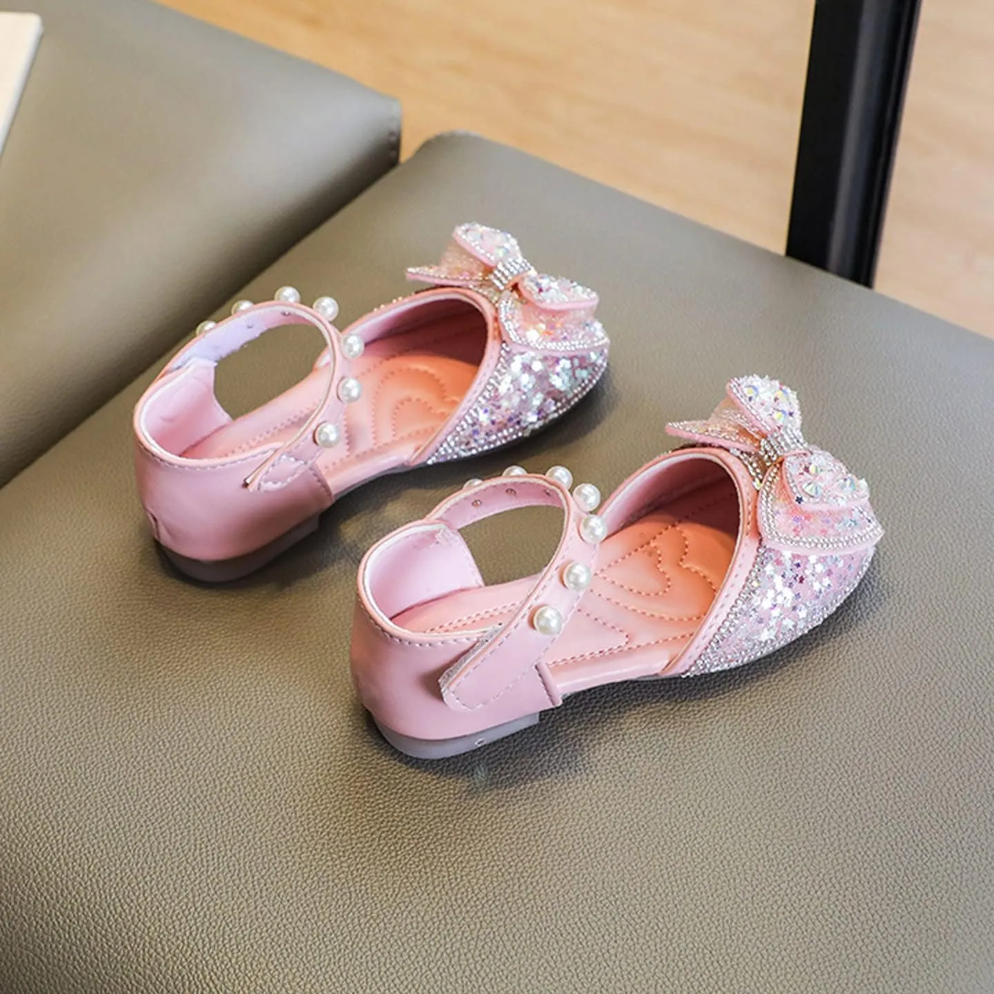Flower Girl hinestone Dress Shoes Ballet Flat School Pary Wedding Mary Jane Shoes for Infant Sandal Girl