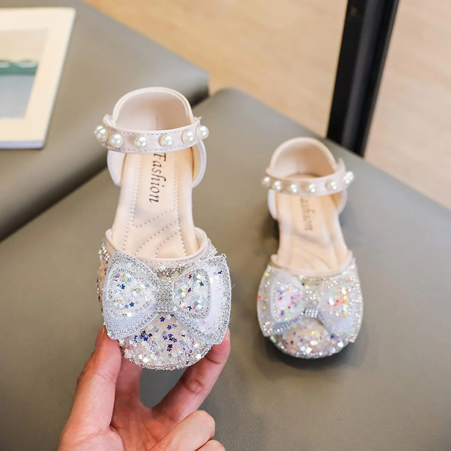 Flower Girl hinestone Dress Shoes Ballet Flat School Pary Wedding Mary Jane Shoes for Infant Sandal Girl