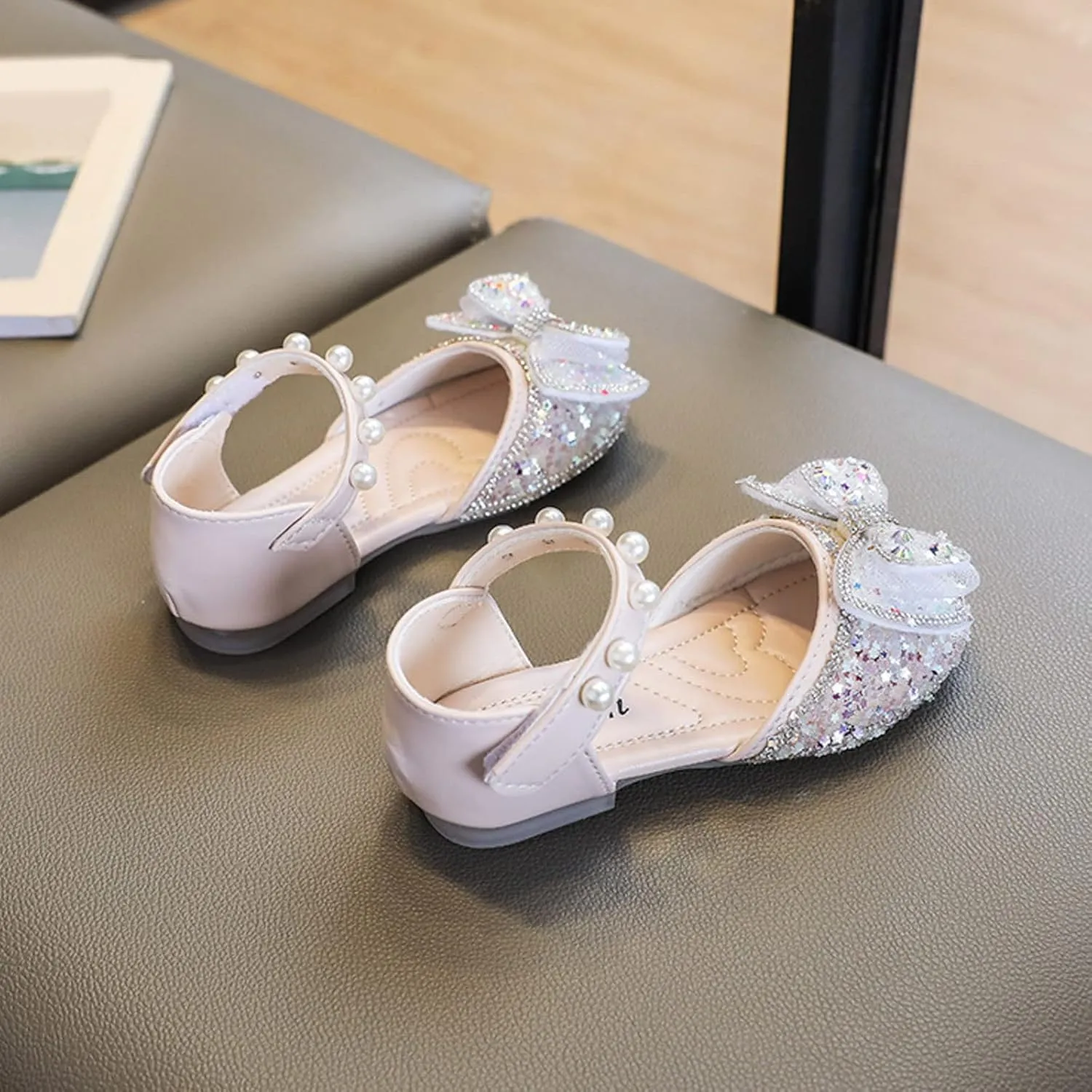 Flower Girl hinestone Dress Shoes Ballet Flat School Pary Wedding Mary Jane Shoes for Infant Sandal Girl