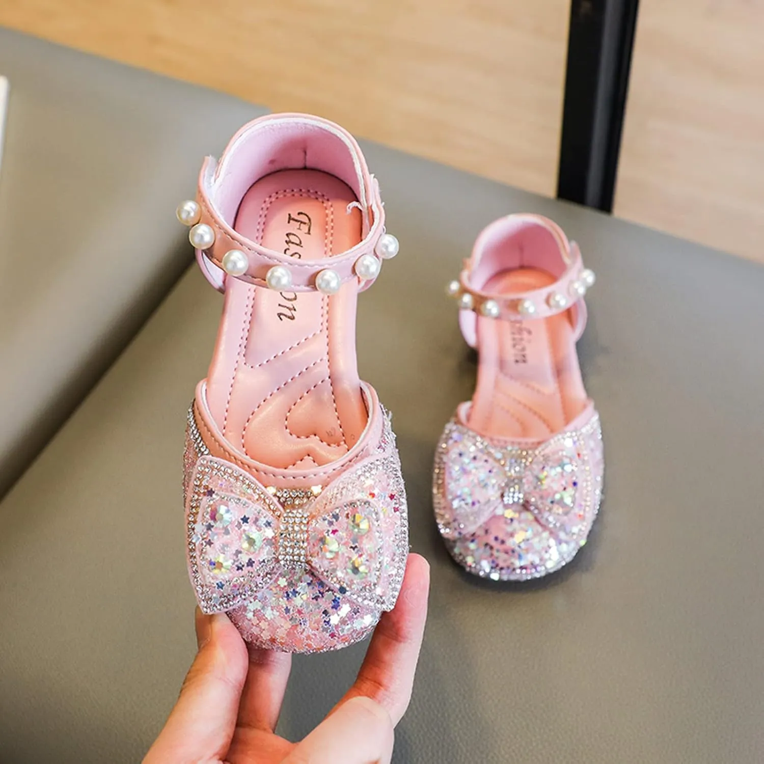 Flower Girl hinestone Dress Shoes Ballet Flat School Pary Wedding Mary Jane Shoes for Infant Sandal Girl