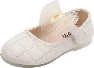 Flower Girls Bow Dress Shoes Mary Jane Ballet Flat for Wedding Pary School Toddler/Little Kid Girls Sweet Shoes