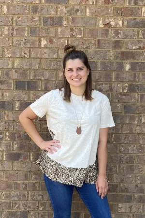 Flowy Tunic Top with Animal Print and Ruffled Details by Umgee