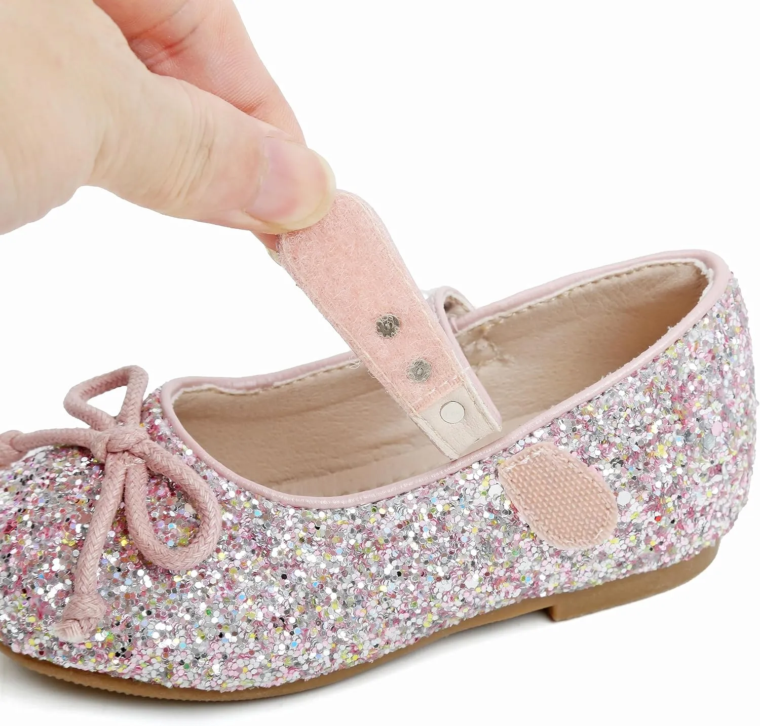 GINFIVE Toddler Girls Mary-Jane Little Girls Slip On Shoes Glitter Ballerina Flats Toddler