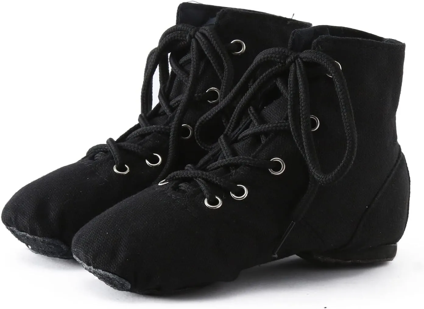 Girls' Athletic Shoes Canvas Lace-up Dance Shoes Flat Practice Jazz Dancing Boots for Girls Boys Split-Sole Dance Ballet
