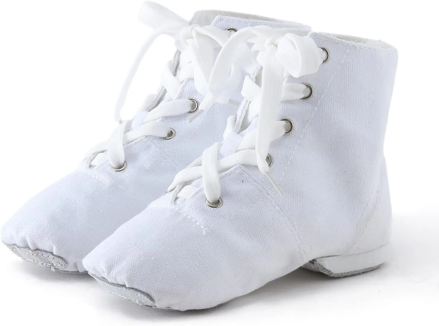 Girls' Athletic Shoes Canvas Lace-up Dance Shoes Flat Practice Jazz Dancing Boots for Girls Boys Split-Sole Dance Ballet