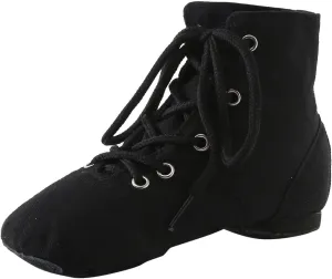 Girls' Athletic Shoes Canvas Lace-up Dance Shoes Flat Practice Jazz Dancing Boots for Girls Boys Split-Sole Dance Ballet
