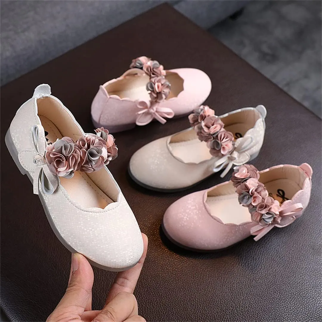 Girls Flats Shoes for Party School Wedding Toddlers Girls Princess Dress Shoes with Flowers Bow-Knot