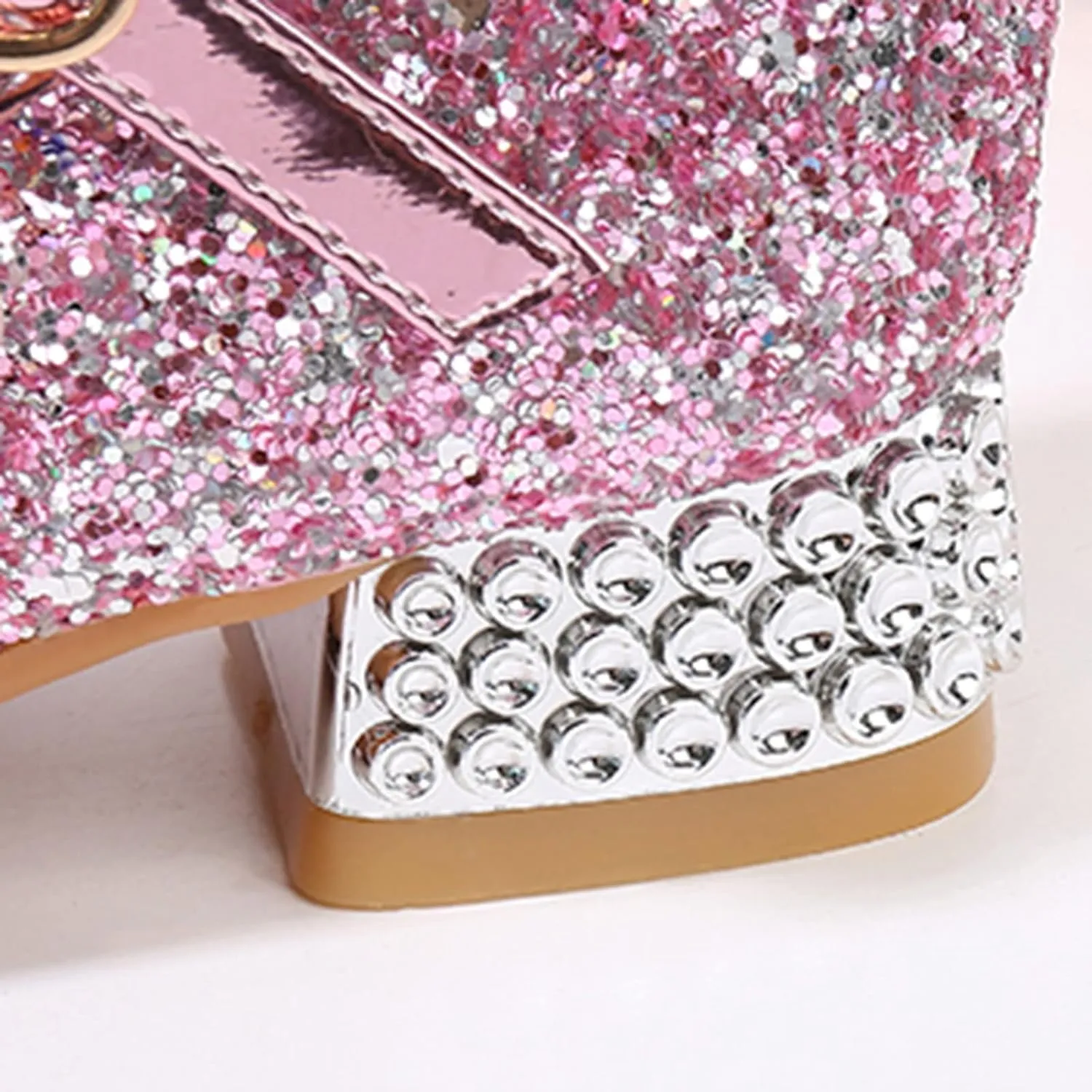 Girls Heels, Mary Jane Glitter Shoes Bows Sequin Party Footwear Dress Shoes Flower Girls Toddler Girls Dress Shoes