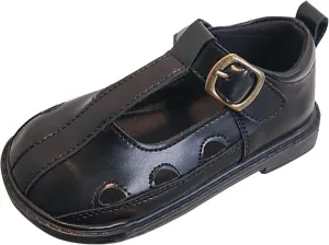Girls Leather Closed Toe Hollow Sandals Mary Jane Dress Shoes Ballet Flat Toddler School Pary Princess Shoes