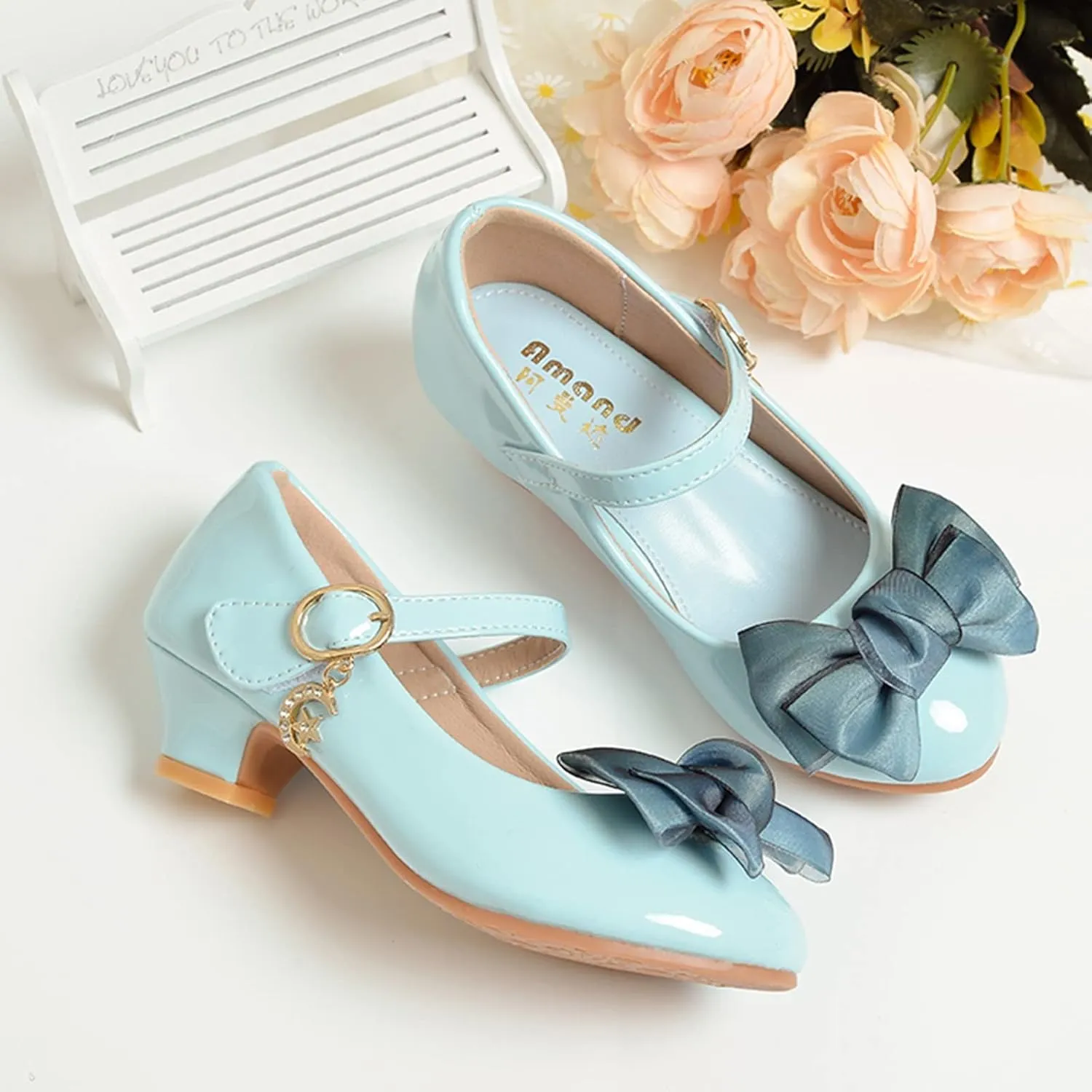 Girls Mary Jane Dress Shoes Pumps Low Heels Flower Bowknot Pary Wedding ommunion Girl Tennis Shoes Size 11