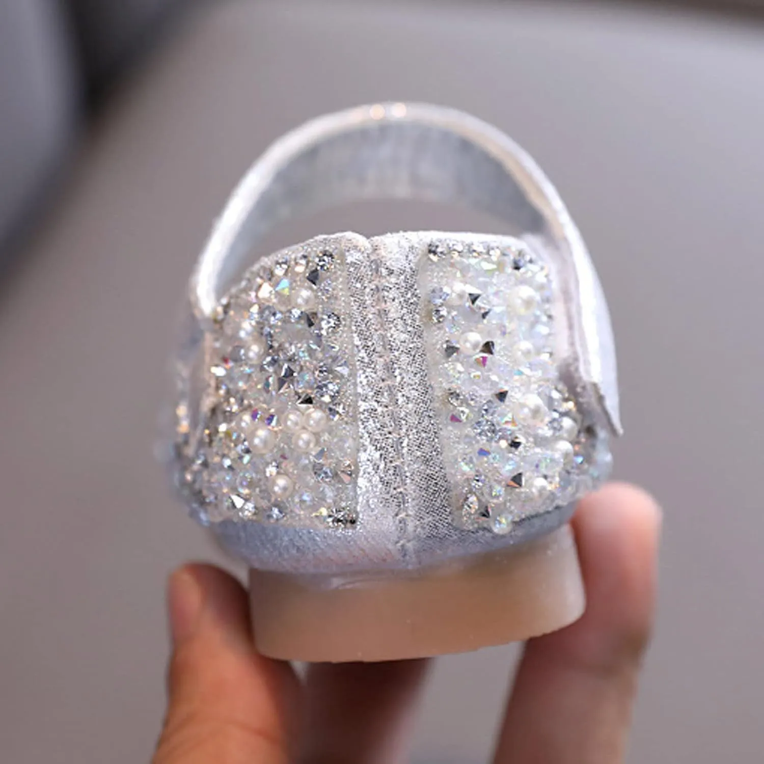Girls Mary Jane Dress Shoes Rhinestones Flower Girl Wedding Party Shoes Ballet Flats Little Girl Dress up Shoes