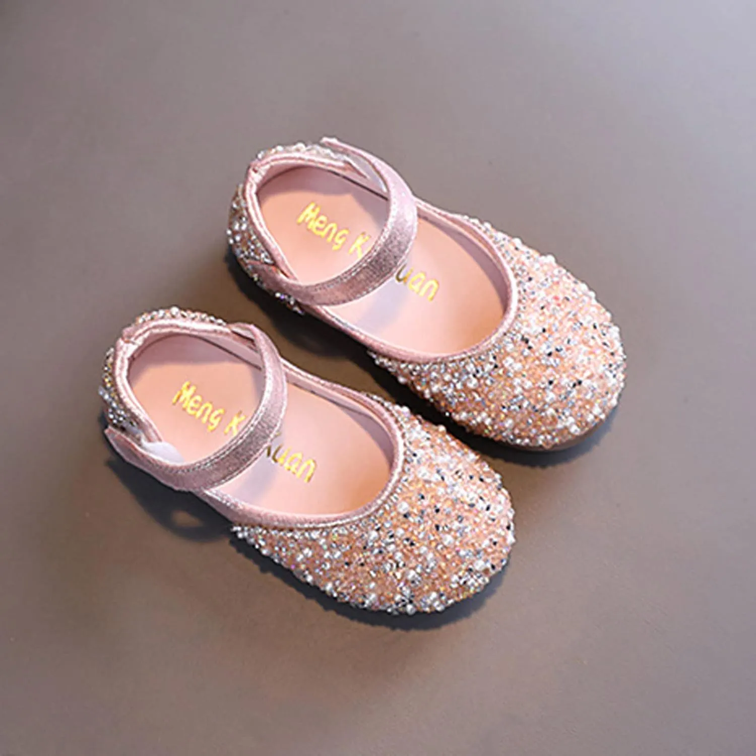 Girls Mary Jane Dress Shoes Rhinestones Flower Girl Wedding Party Shoes Ballet Flats Little Girl Dress up Shoes
