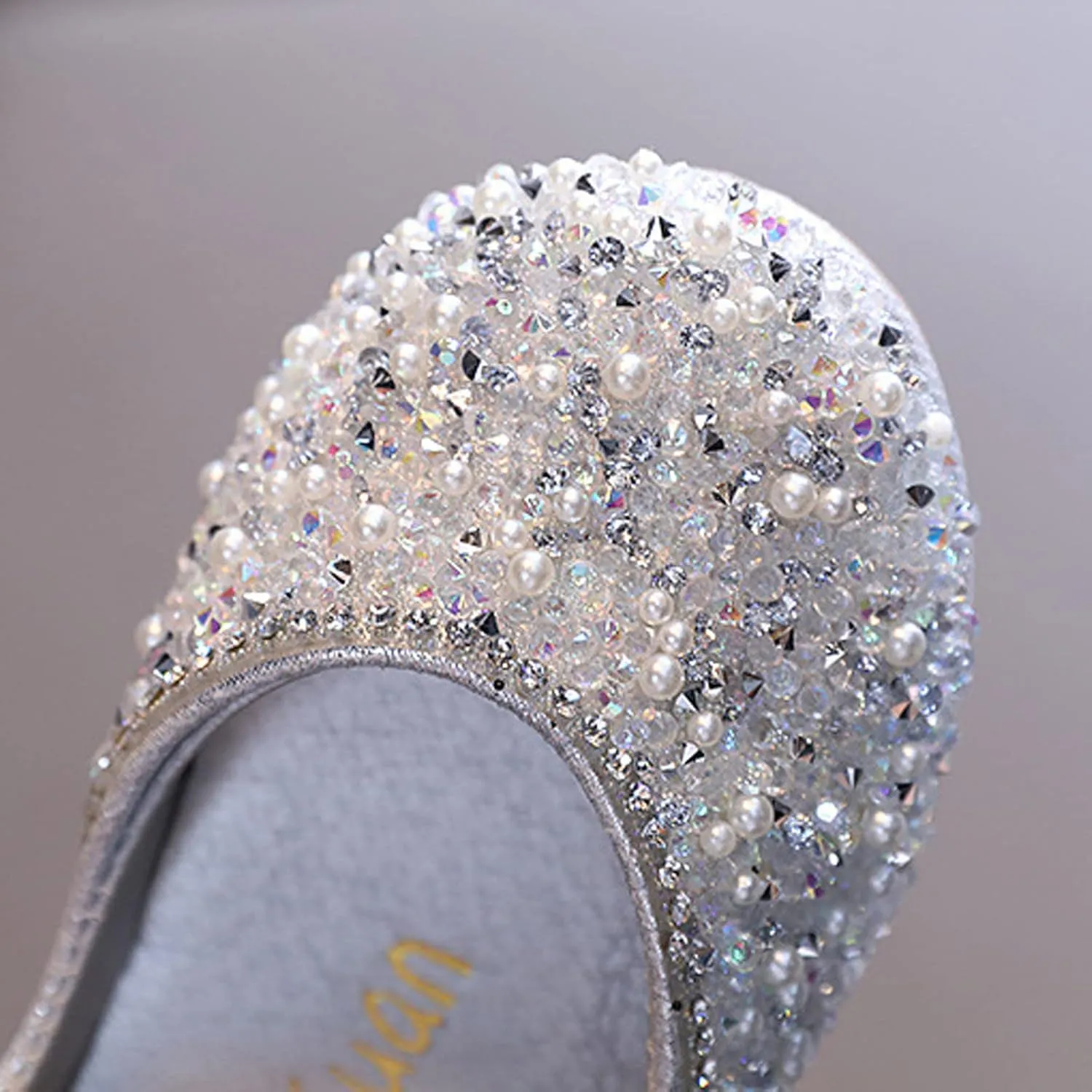 Girls Mary Jane Dress Shoes Rhinestones Flower Girl Wedding Party Shoes Ballet Flats Little Girl Dress up Shoes