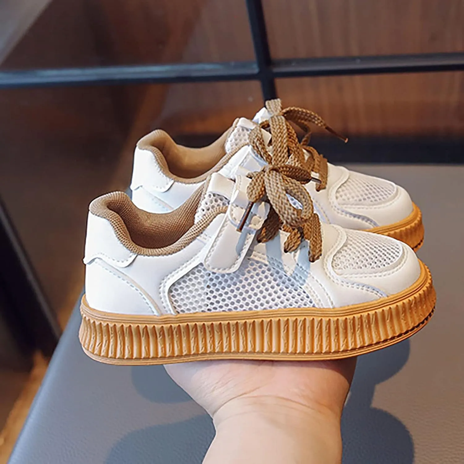 Girls' Shoes Cookie Sneakers Mesh Shoes Casual Children's Shoes Breathable Board Shoes for Toddler Toddler School Shoes