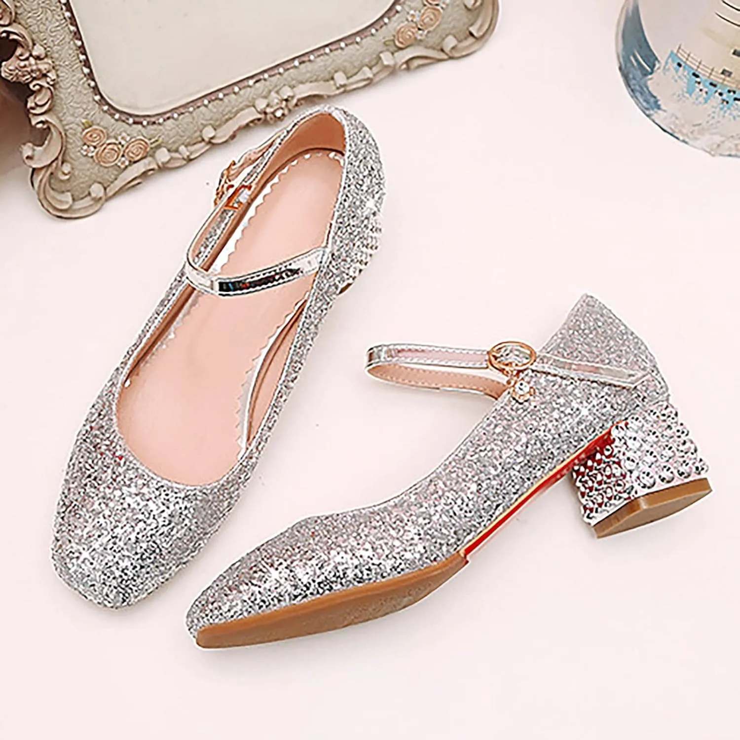 Girls Shoes High Heel Toddler Girls Dress Shoes Sparkle Mary Jane Flower Girls Wedding Toddler Dress Shoes Girls