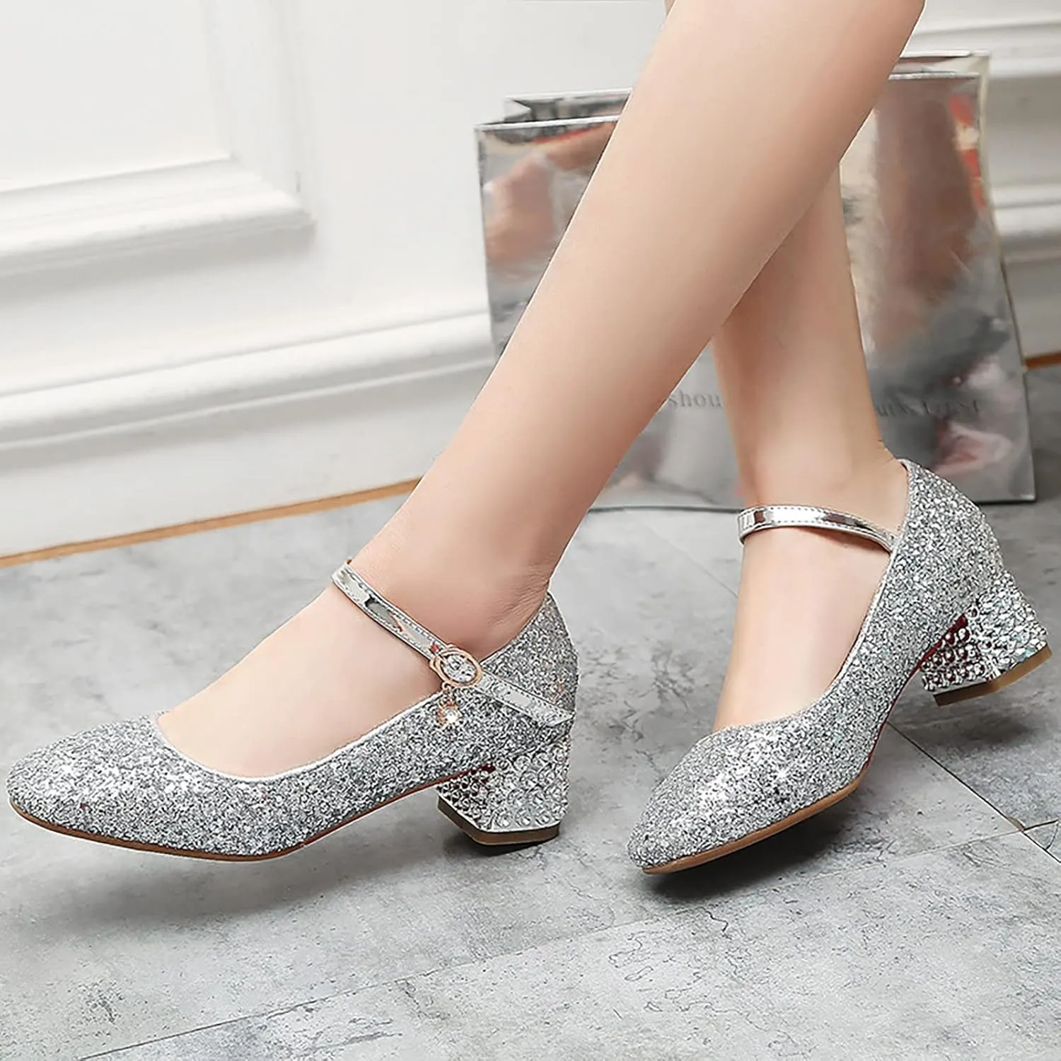 Girls Shoes High Heel Toddler Girls Dress Shoes Sparkle Mary Jane Flower Girls Wedding Toddler Dress Shoes Girls